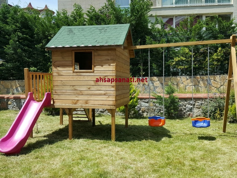 Doğal Ahşap Oyun Evi Geniş Ürün Fotoğrafı 2